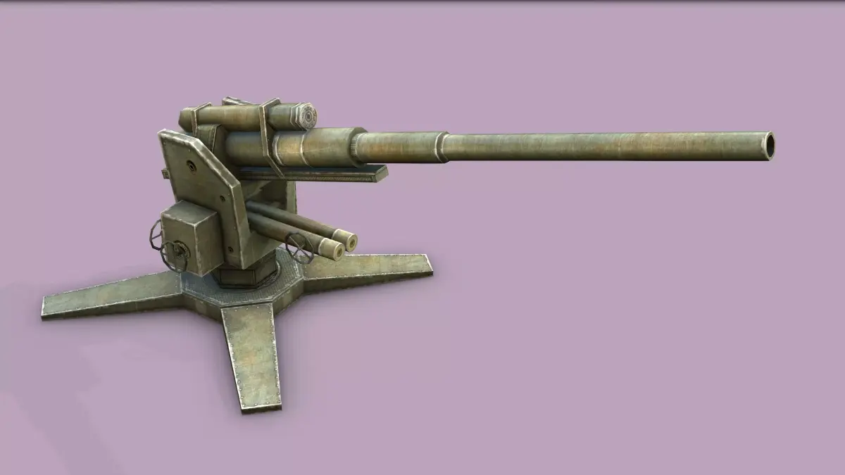 Flak C127D  36 3D models military gun Low-poly 3D model