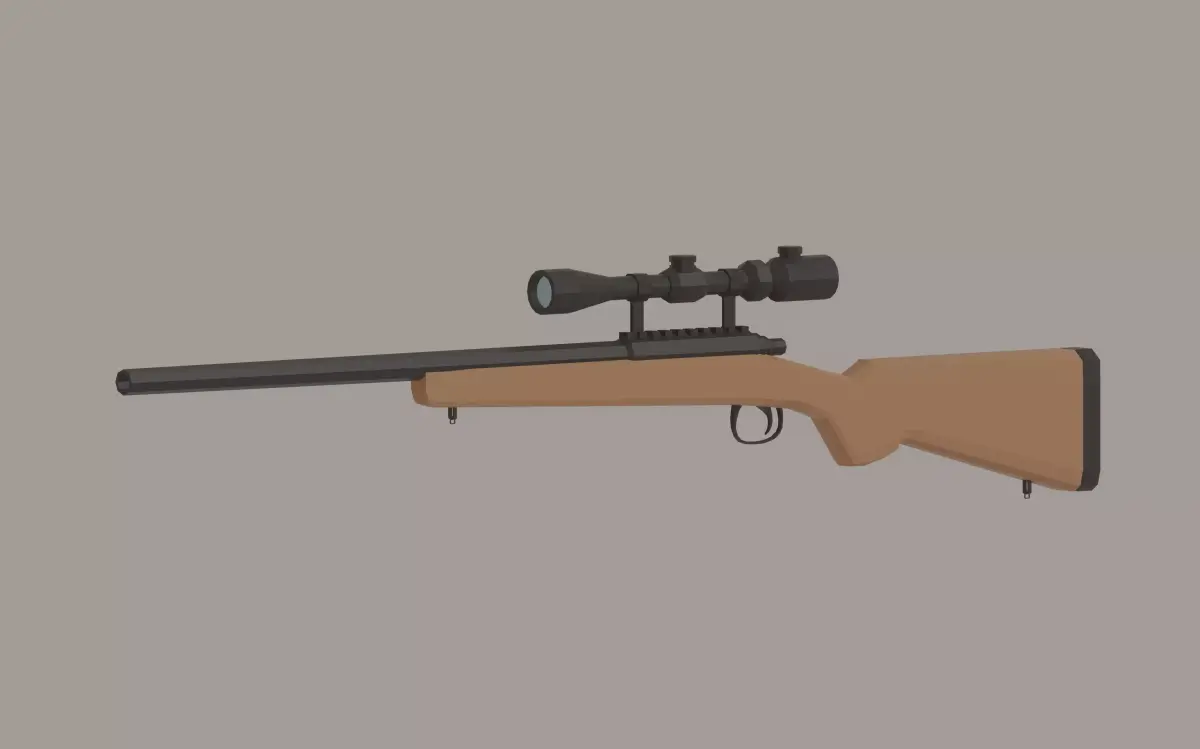 Sniper Rifle Low-Poly Low-poly 3D model
