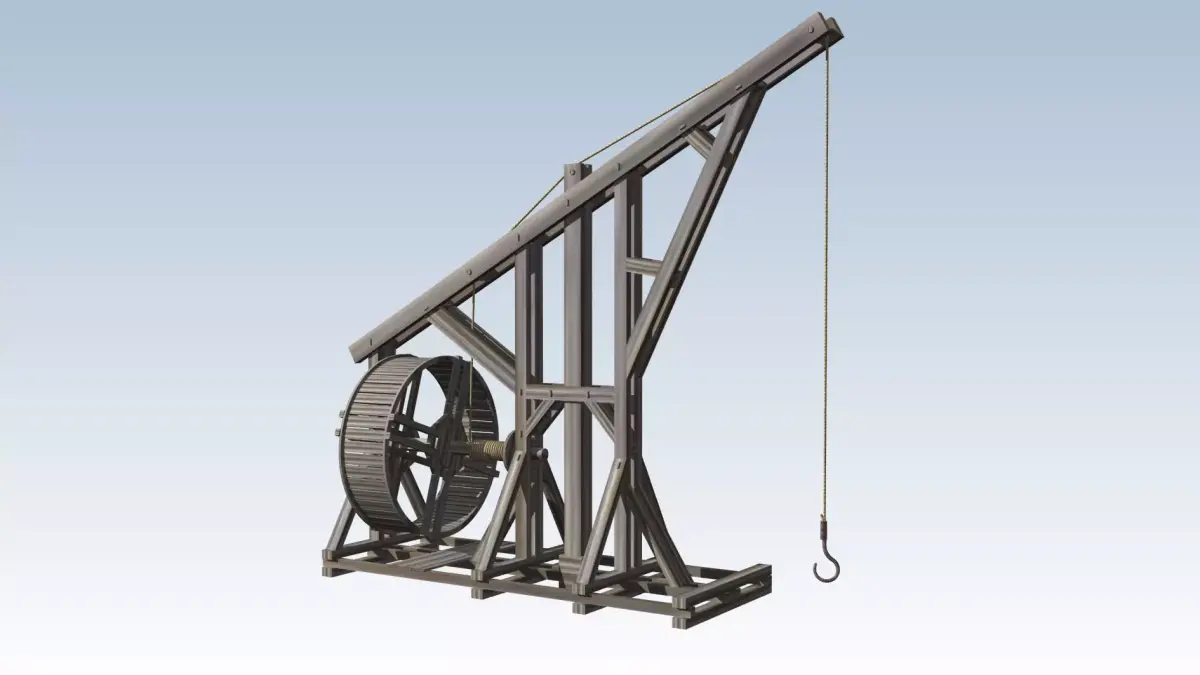 Midde Age Crane Free 3D model