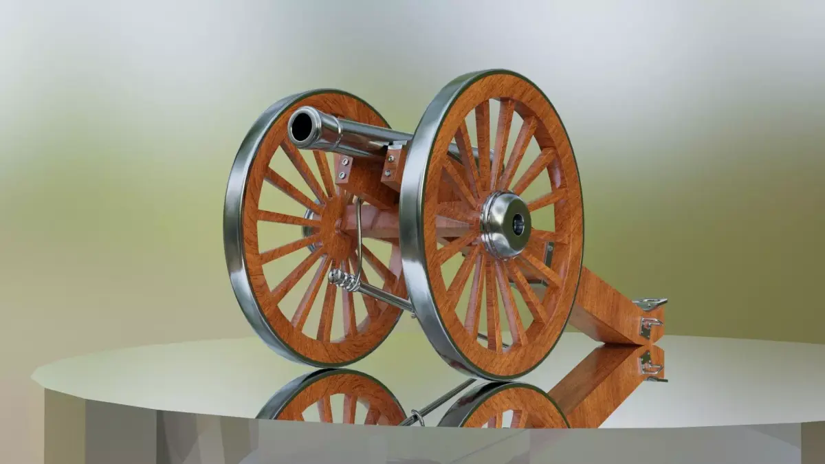 Napoleon Cannon Artilery Weapon Low-poly 3D model