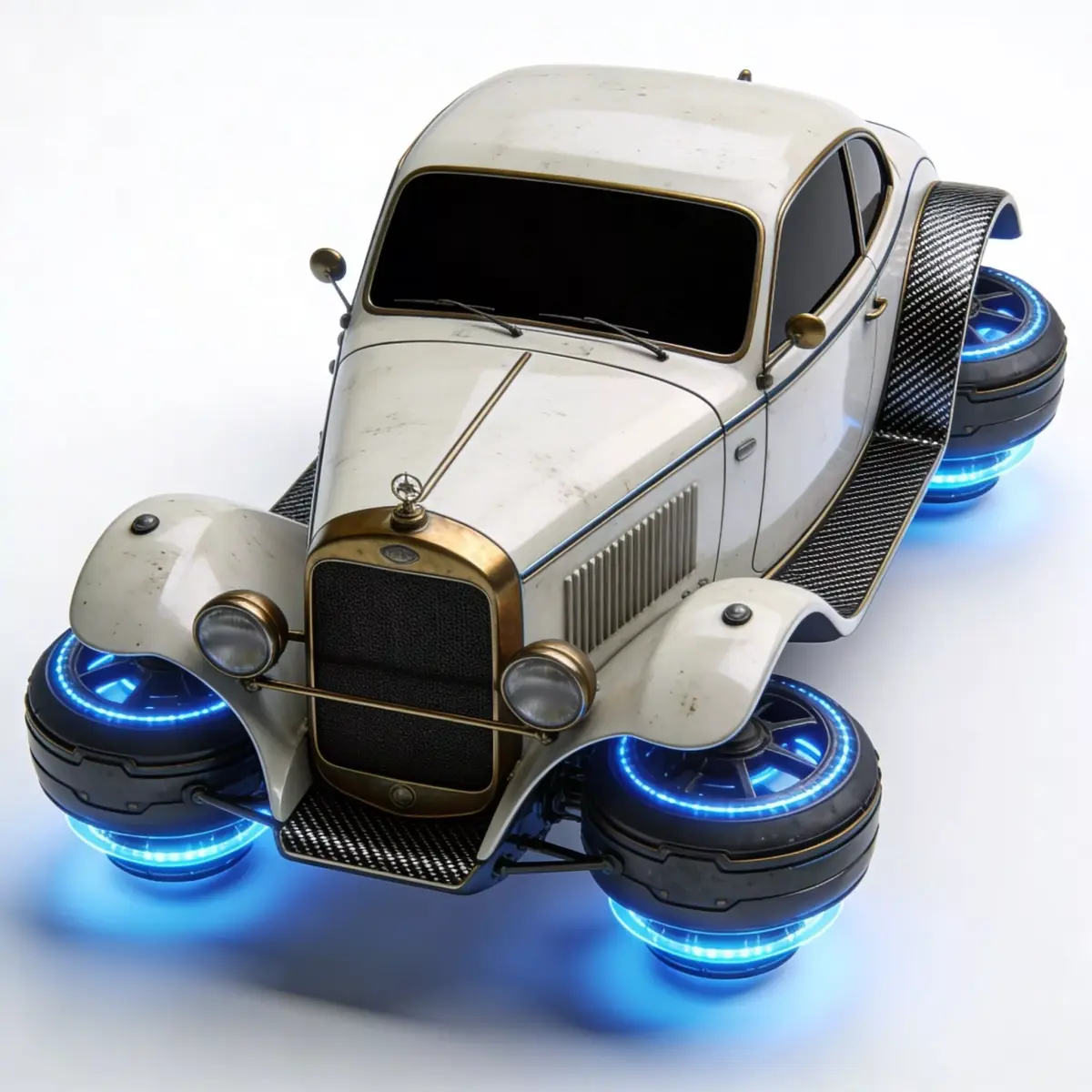 Sci-Fi Hover Brass Era Car 3D Model Low-poly 3D model