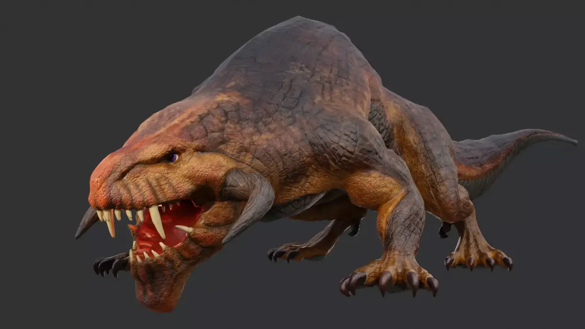 Monster Earth Dragon Low-poly 3D model
