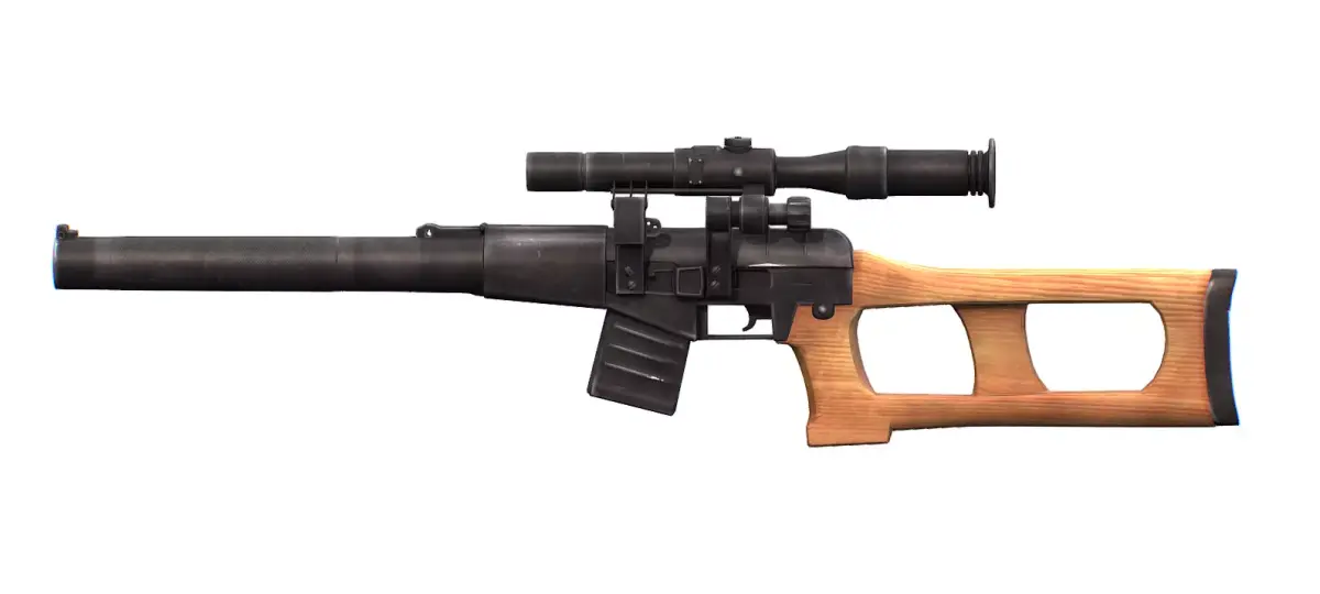 Rifle Silent Sniper Riffle Vintorez GRAU - 6P29 Low-poly 3D model