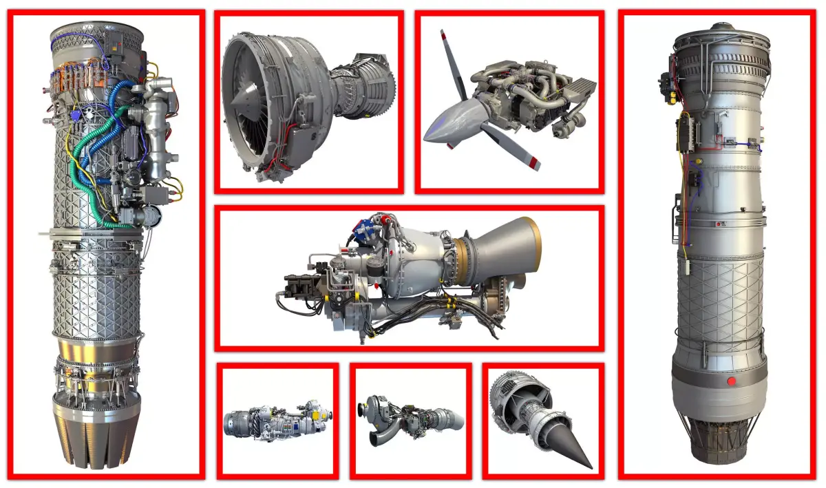 8 Aircraft Engine Models 3D model