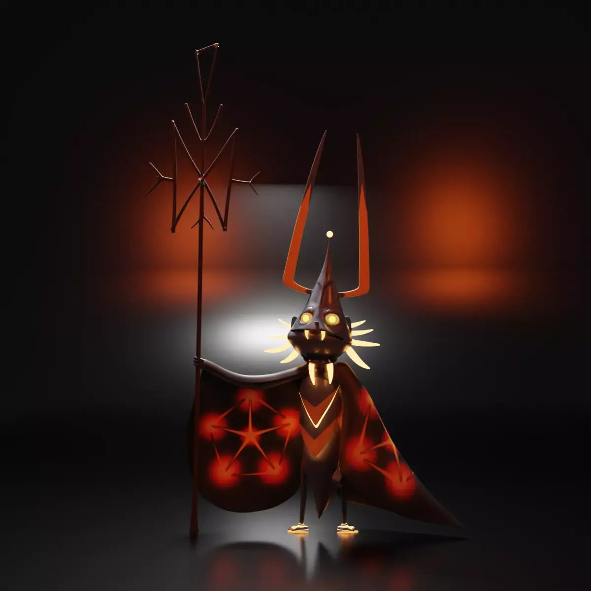 Dark Cockroach Low-poly 3D model
