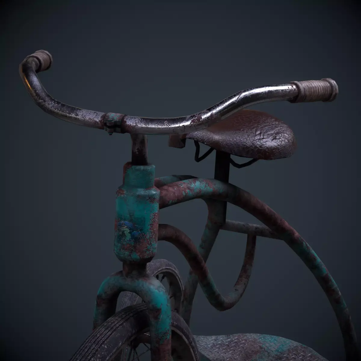 Old child bicycle Low-poly 3D model