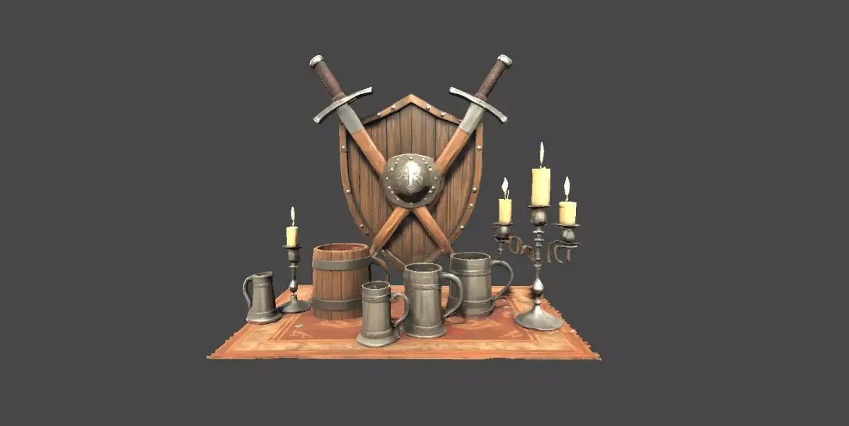 Medieval Tavern Essentials Pack Low-poly 3D model