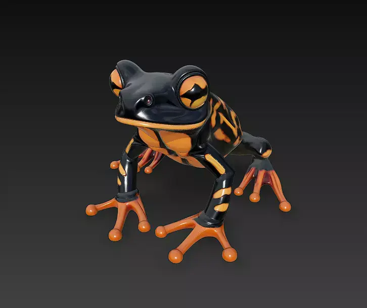 Frog Poisonous Realistic 3D Model Basic - Low Poly Realistic Low-poly 3D model get