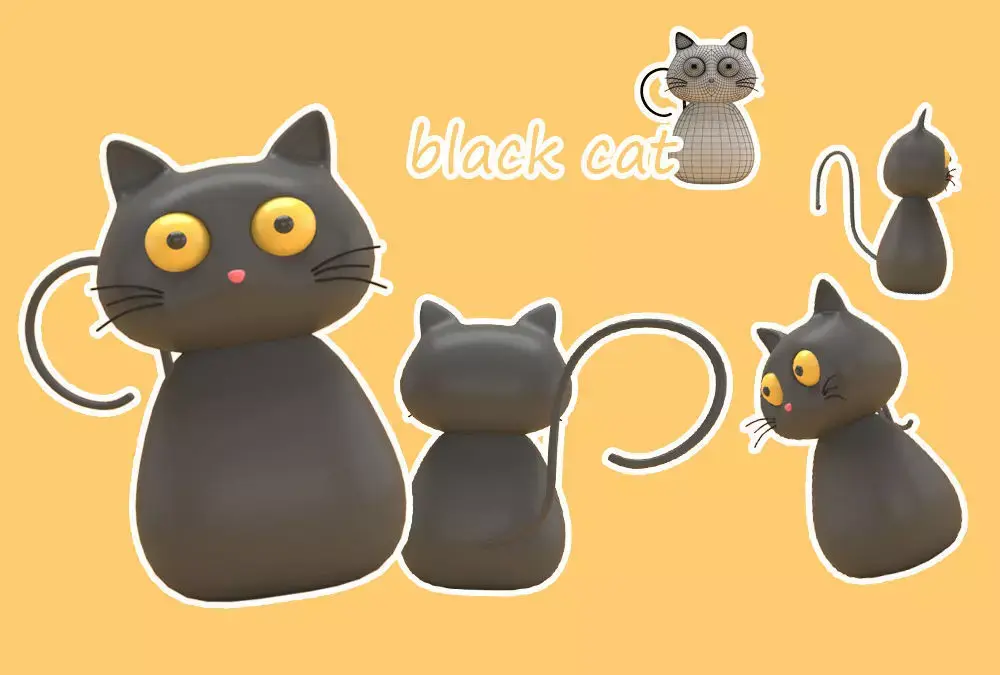 black cat 3d model 3D model