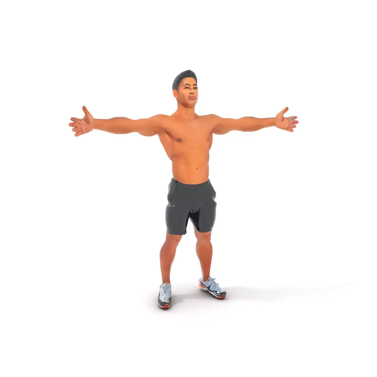 Athletic Male Character Model Pack with Realistic Pose Low-poly 3D model