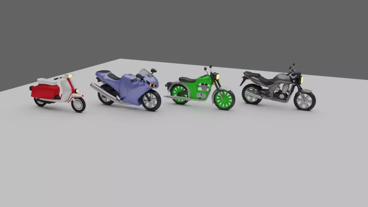 BIKES PACK Low-poly 3D model