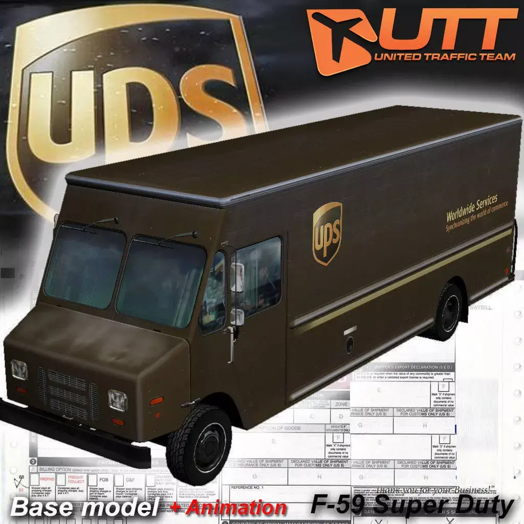 Morgan Olson Walk in van UPS Low-poly 3D model