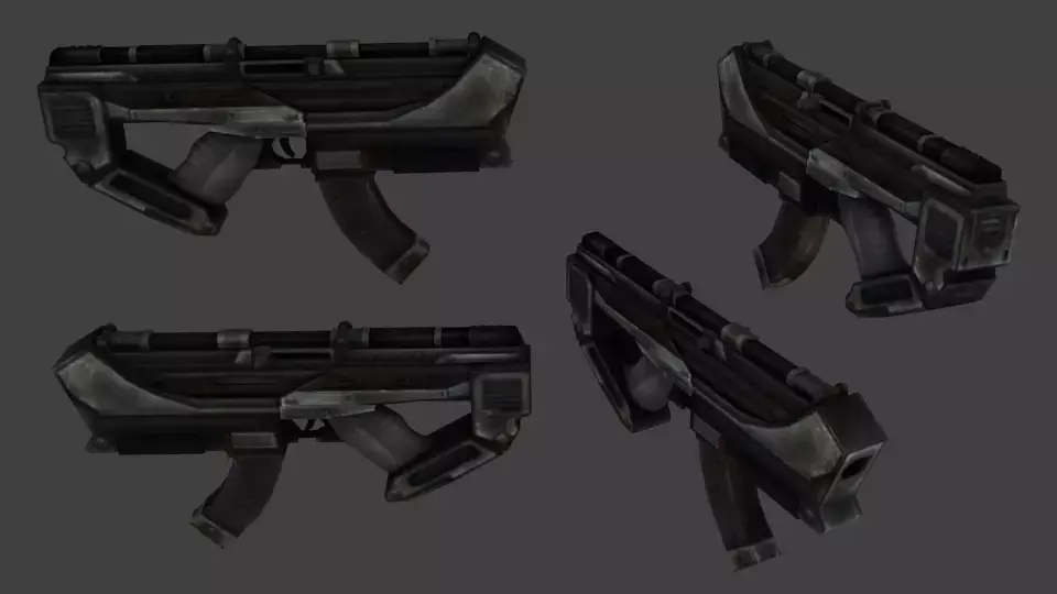 Modern Assault Gun low-poly 3D Model Low-poly 3D model