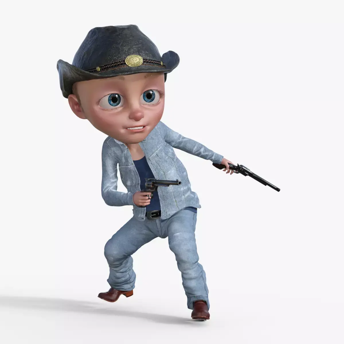 Cartoon Cowboy Rigged 3D model