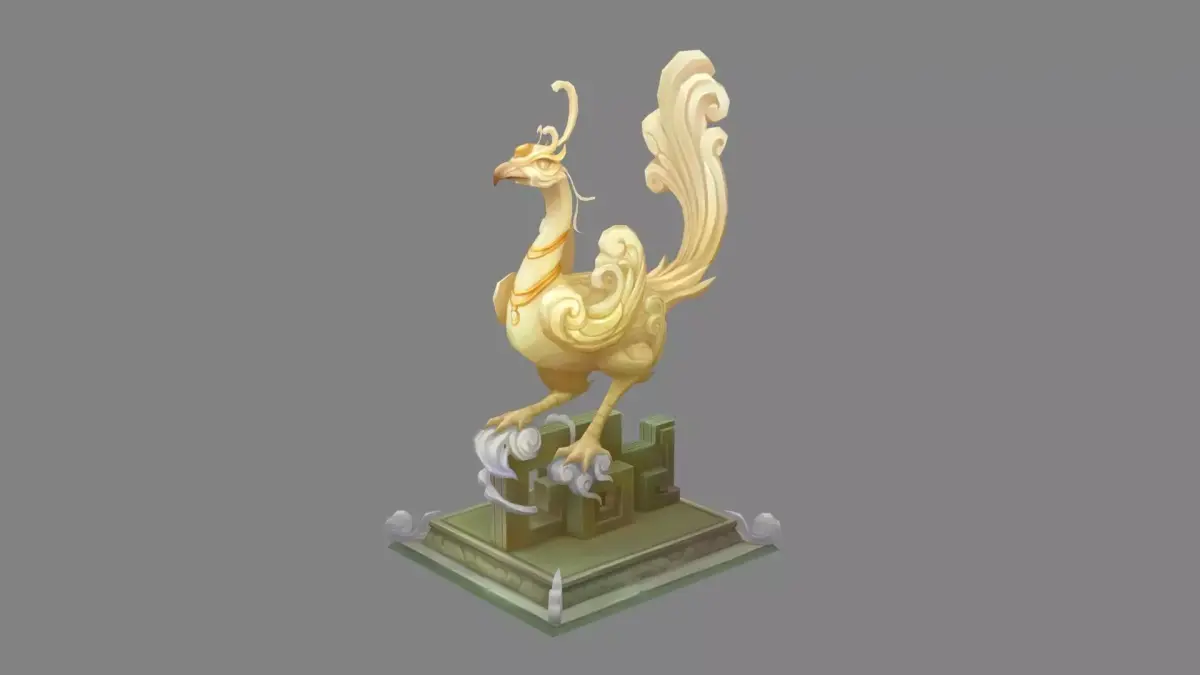 Jade Bird Sculpture Low-poly 3D model
