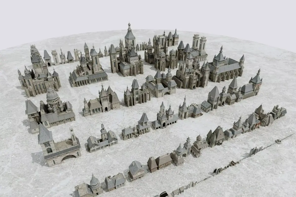 Parts Cluster-build-castle 3D model