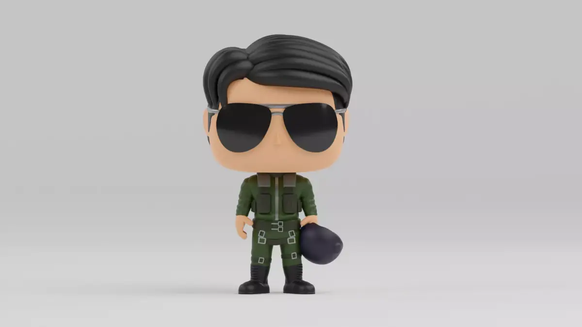  Pete Maverick Mitchell funko pop from the movie top gun 3D print model