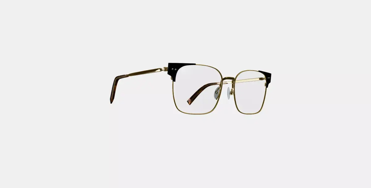 Ramona Eyeglasses in Jet Black with Polished Gold 3D model