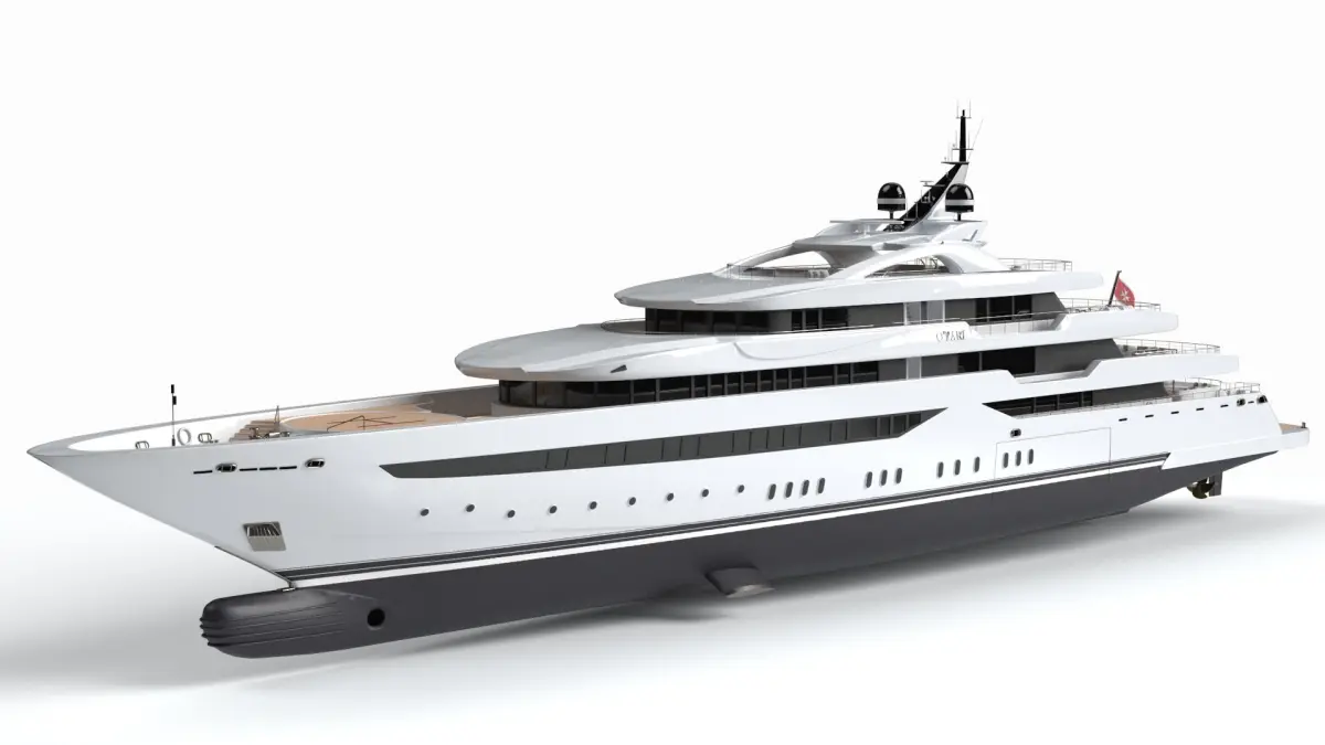 Opari Superyacht Night Scene 3D model
