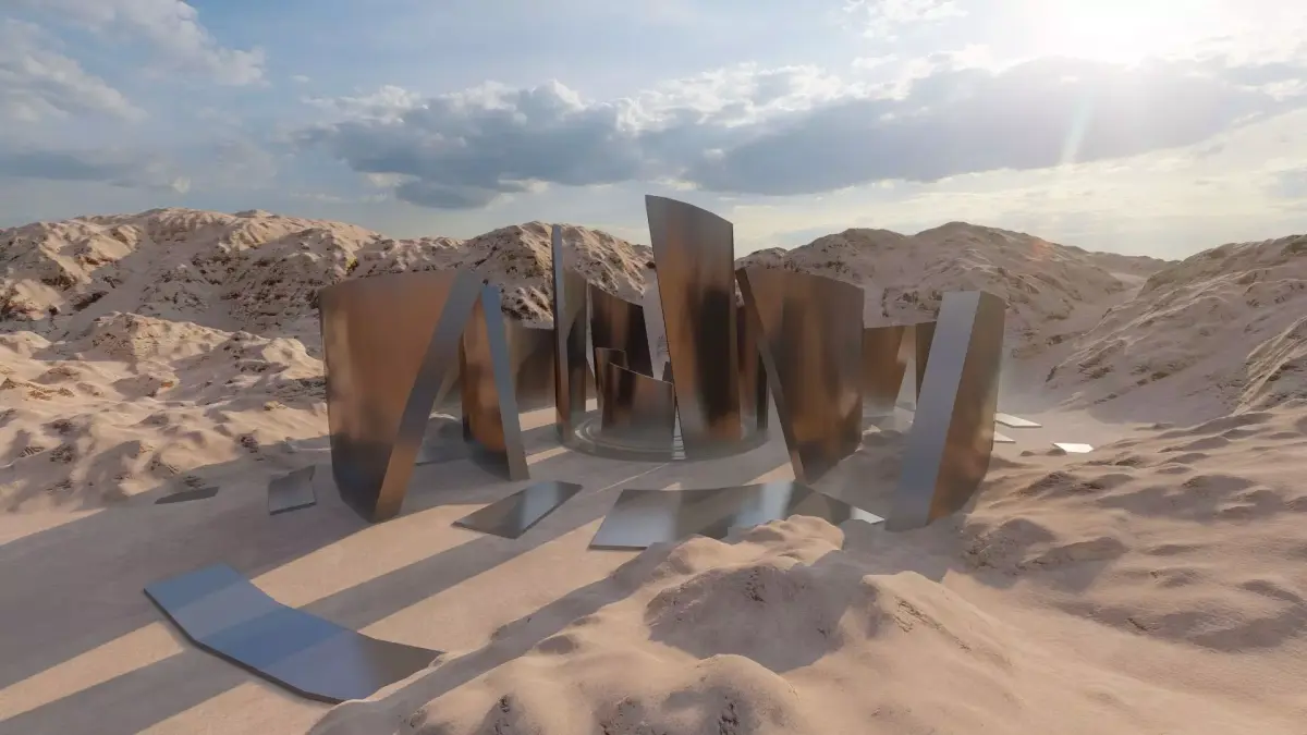 Futuristic Desert Retreat- Modern Oasis 3D model
