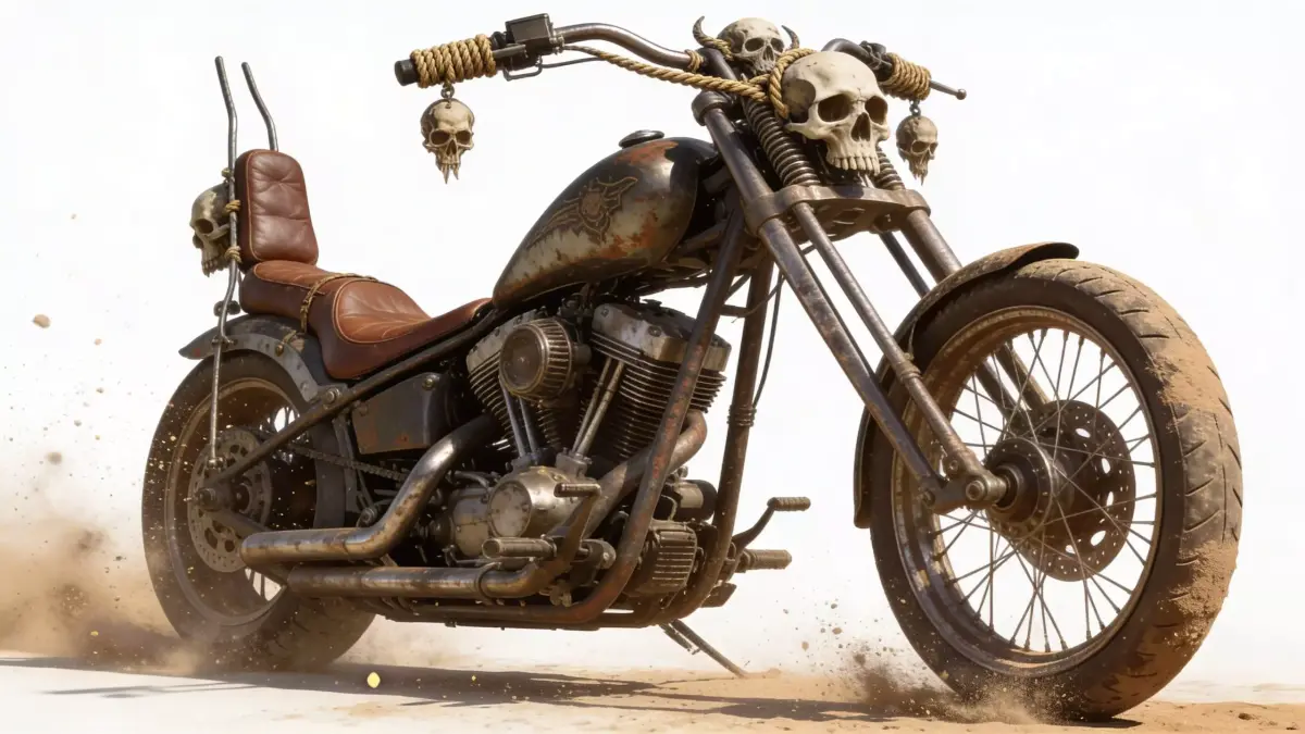 Longhorn Desert Nomad Motorcycle model Low-poly 3D model