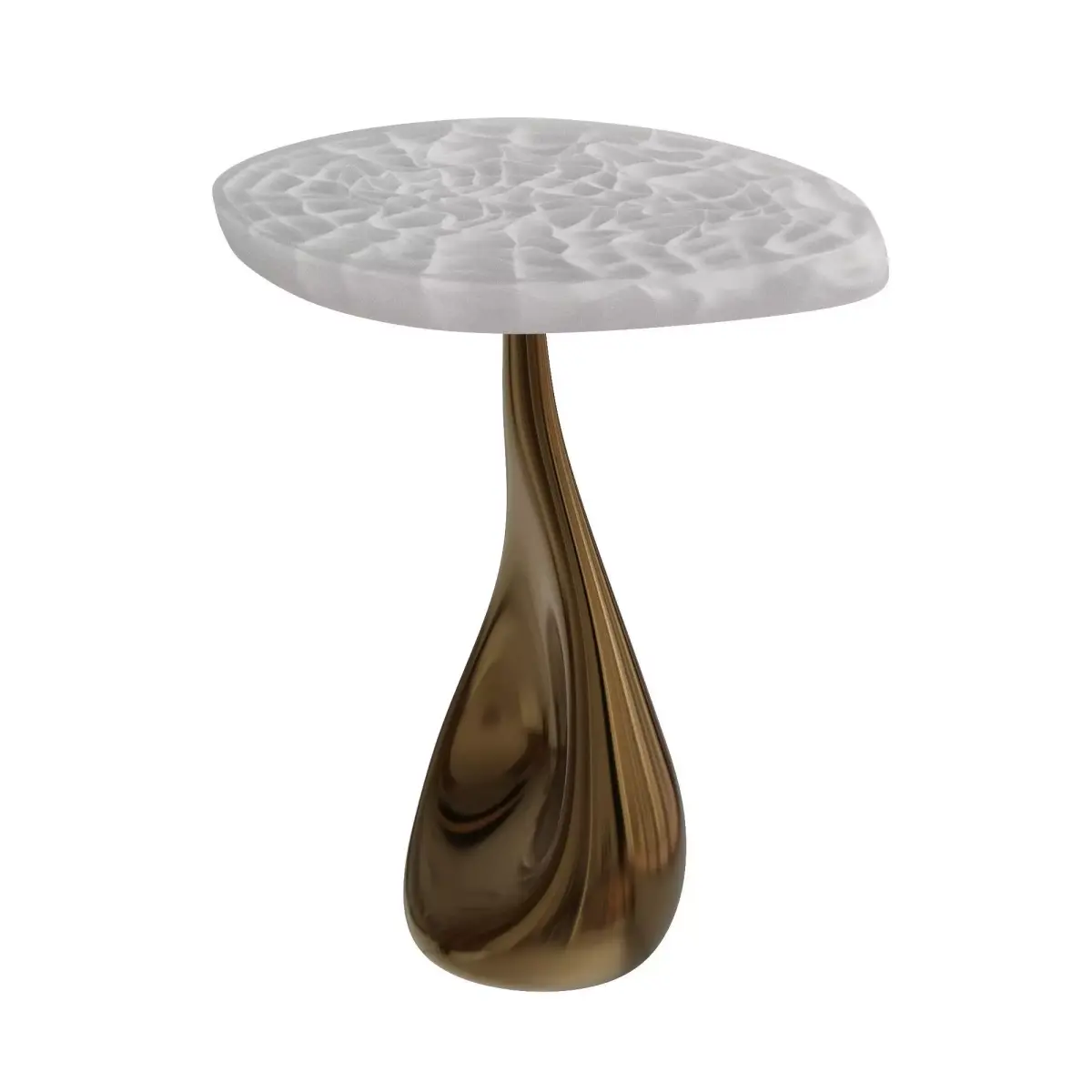 Stacklab Mura Sculptural Side Table in Glass and Bronze 3D model