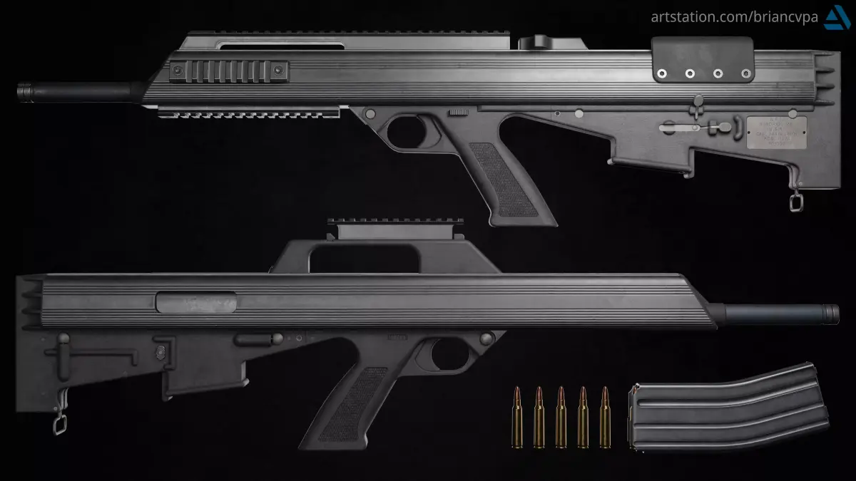 Bushmaster M17S Low-poly 3D model