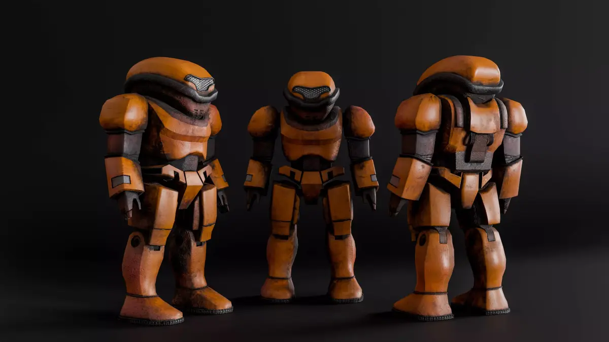 Stylized Sci-Fi Robot Character Low-poly 3D model