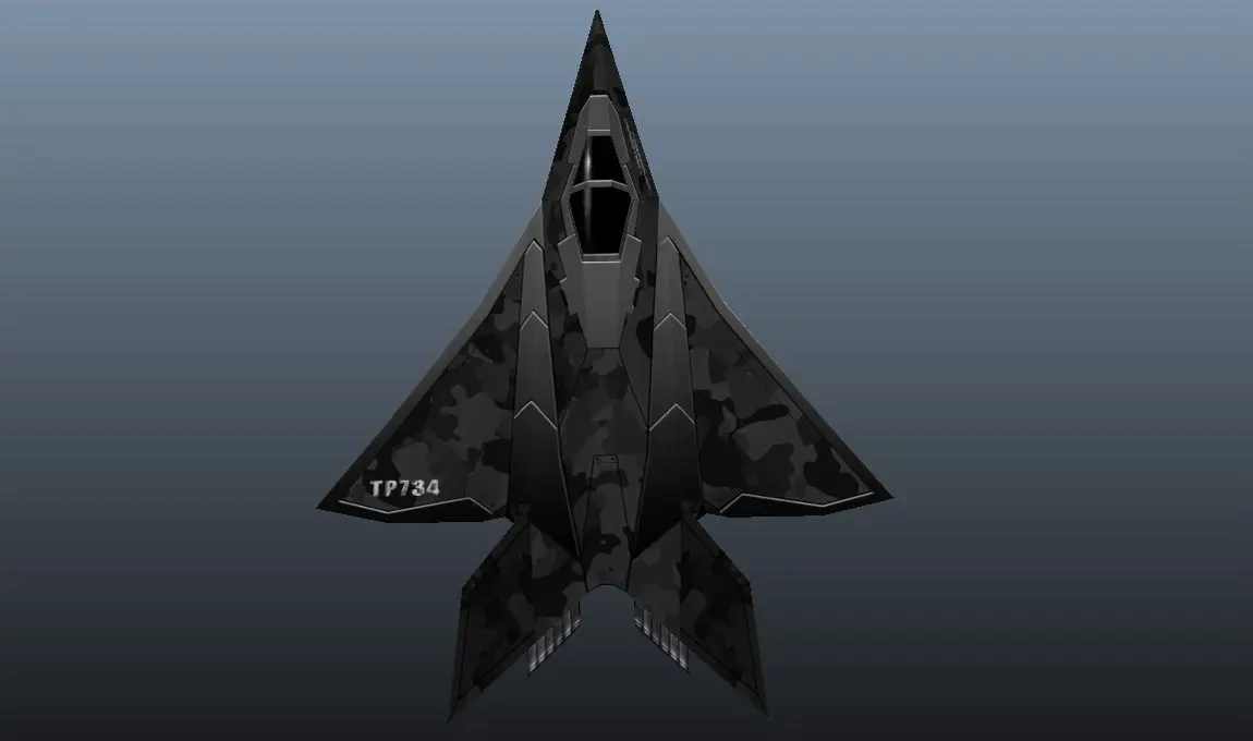 Stealth Fighter Low-poly 3D model