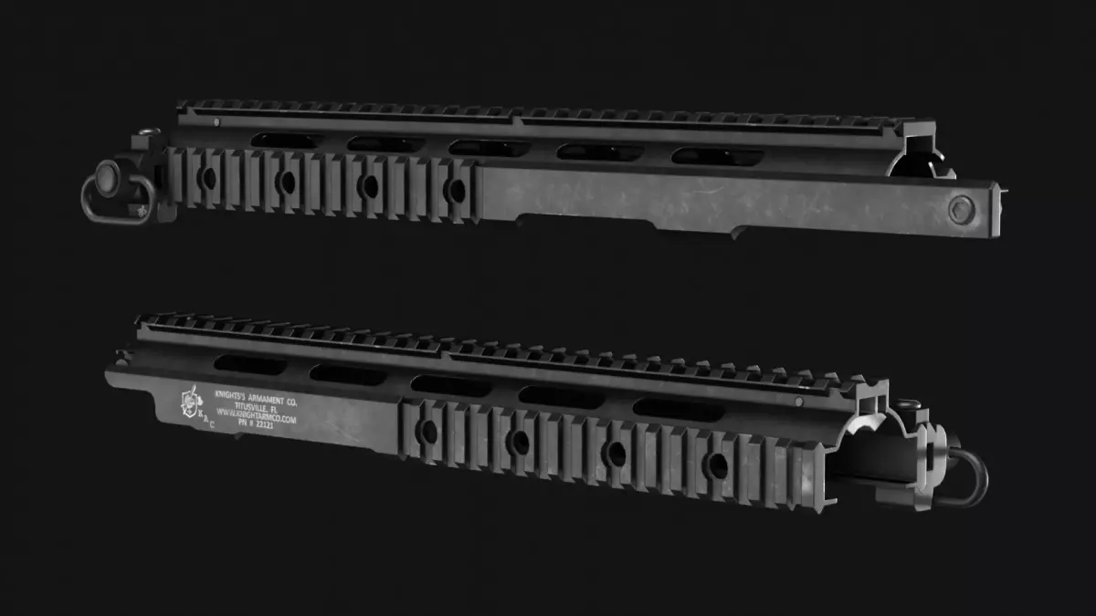 KAC M14 M1A RAS Picatinny Rail Handguard - Game Asset Low-poly 3D model