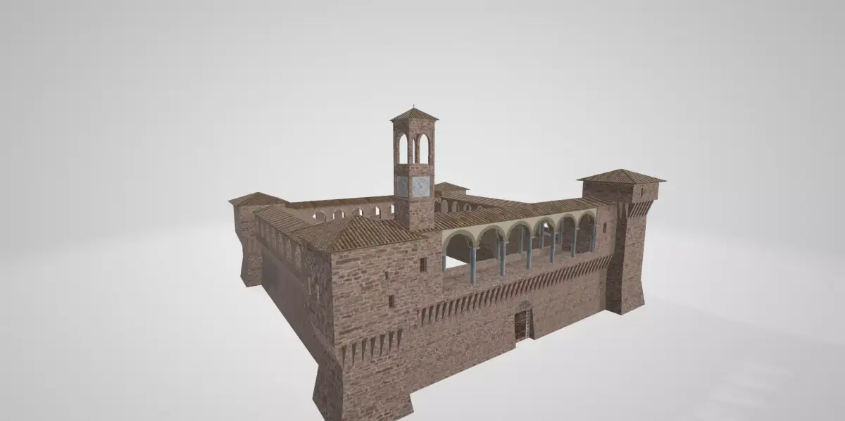 Italian castle Low-poly 3D model