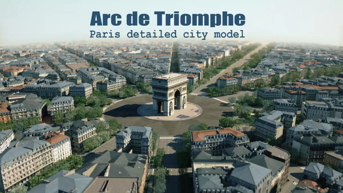 Arc De Triomphe Paris City 3D model