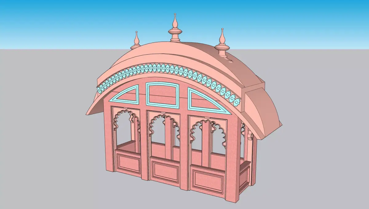 indian jodhpuri stone chatri temple 3D model buy