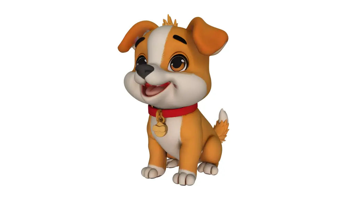 Cute Dog Low-poly 3D model