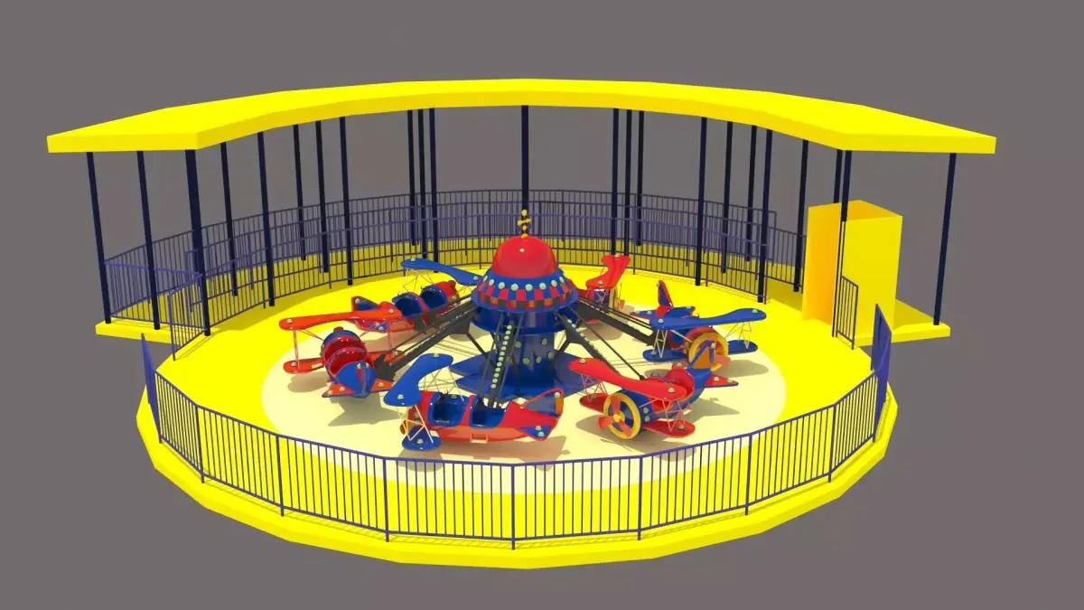 Aircraft Rides Low-poly 3D model