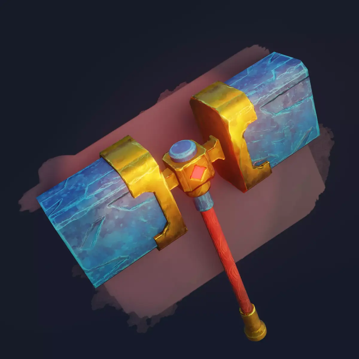 Stylized Hammer Game Ready  Low-poly 3D model