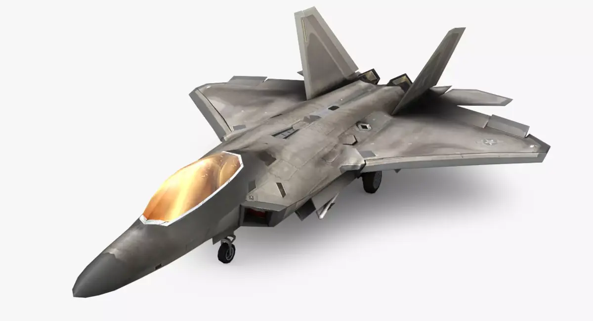 Raptor F22 Low-poly 3D model