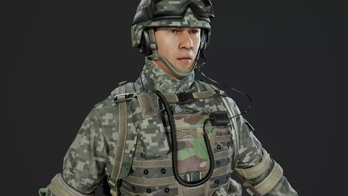Chinese Soldier Special Forces Military Low-poly 3D model
