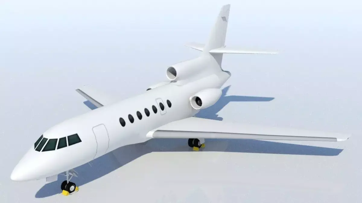 Falcon 50 Static Blank Model Low Poly Low-poly 3D model