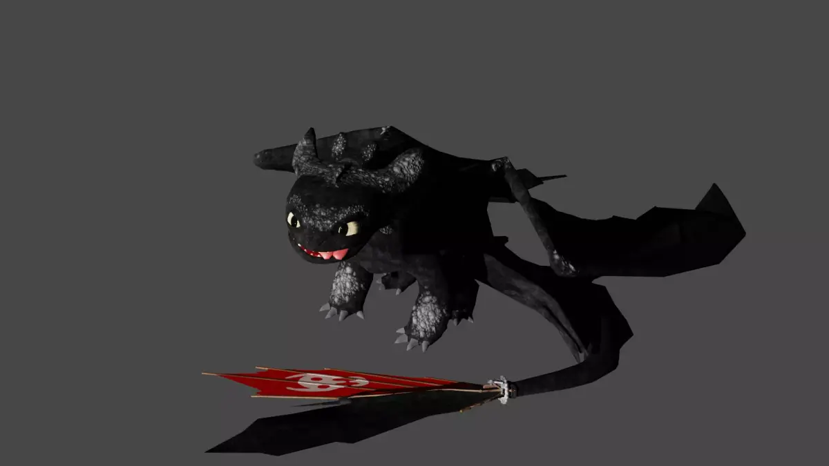 Toothless how to train your dragon Low-poly 3D model