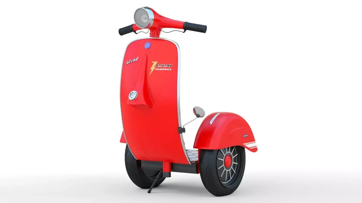   Modern Electric Retro  Vespa Segway  Red 3D model
