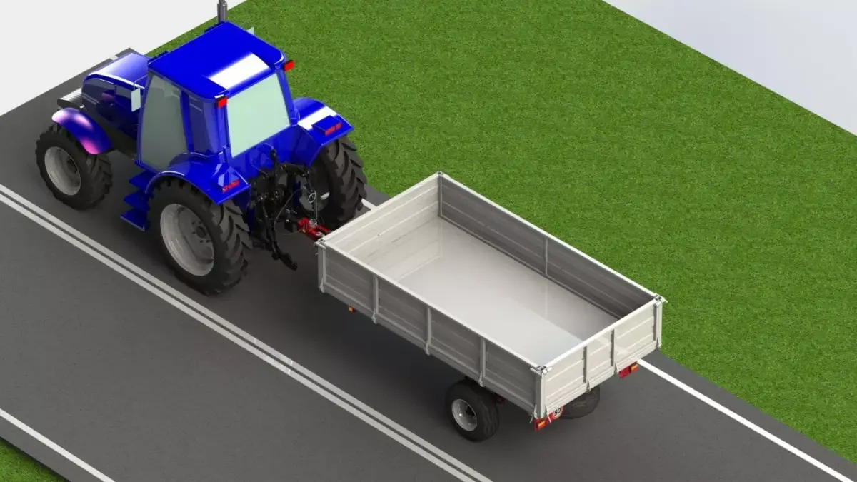 WG 0019 - One-axle trailer with springs 3D model