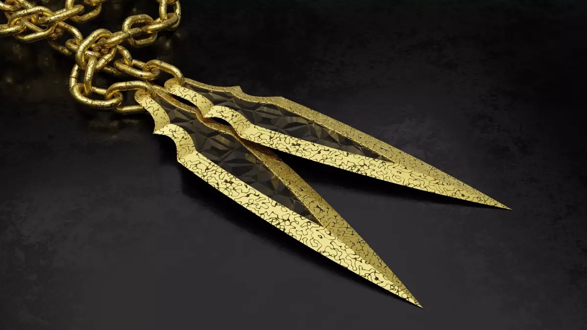 Chained Blades Low-poly 3D model