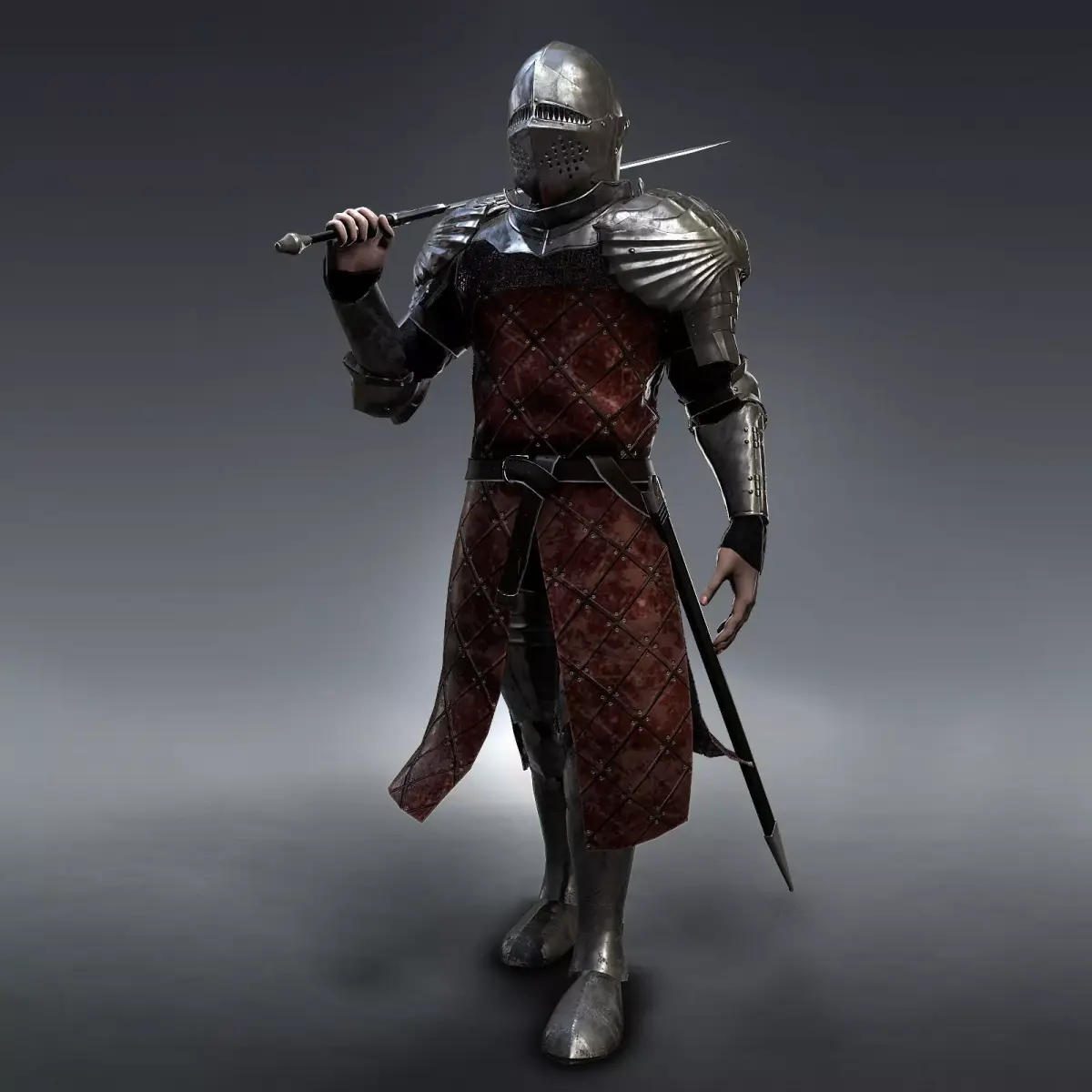 Medieval Knight rigged Low-poly 3D model