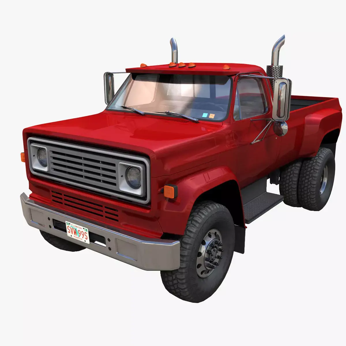 Heavy truck pickup Low-poly 3D model