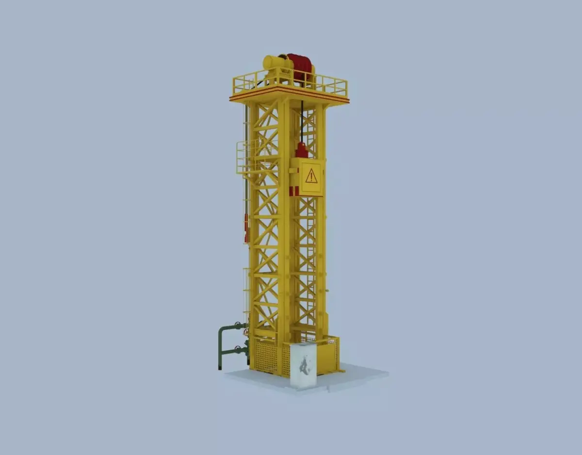 Tower-type pumping unit   Tower oil pumping unit Tower pump jack 3D model