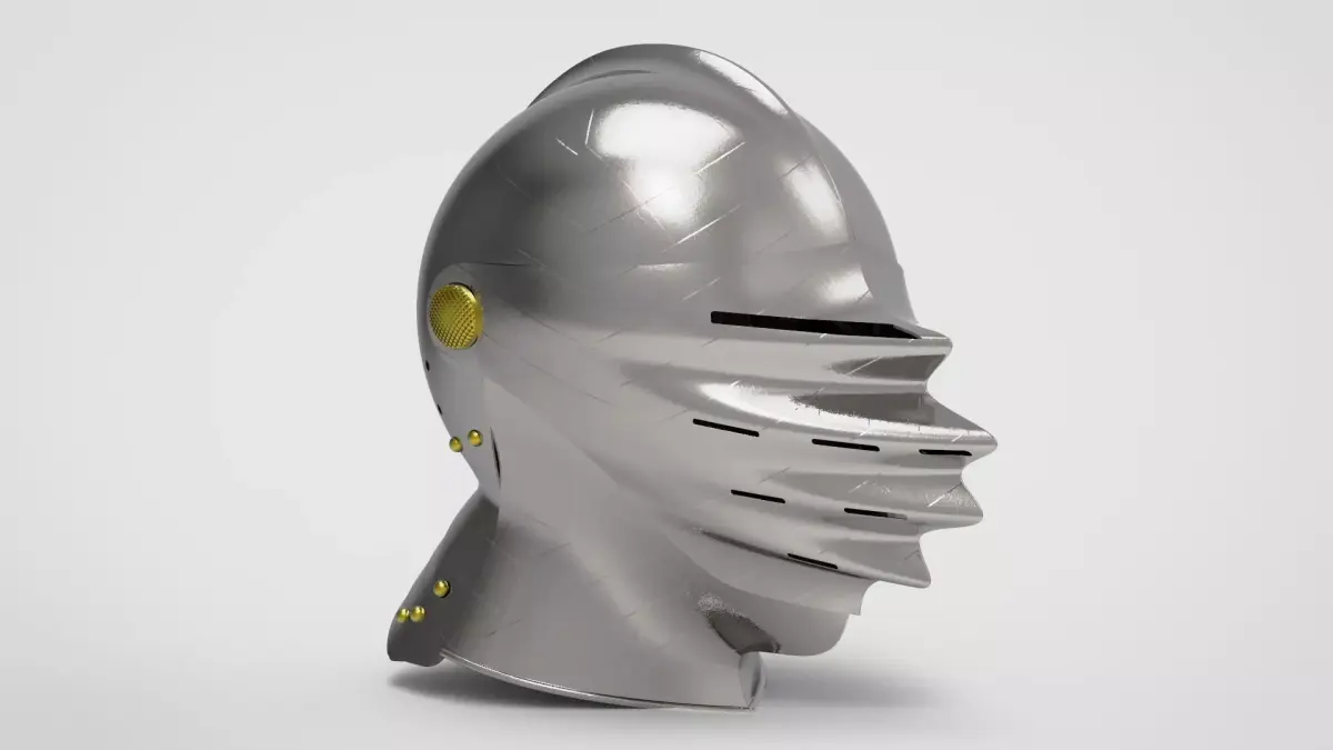 German Close Helmet - Maximilian - Mantelhelm 3D model