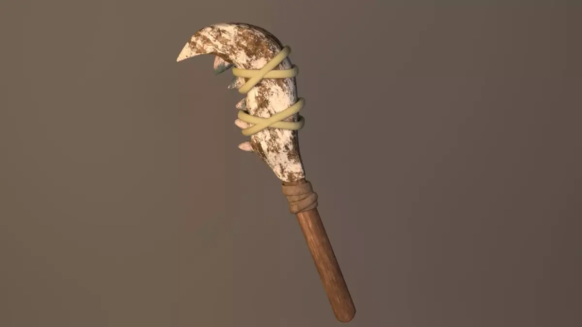 weopon wooden wand Low-poly 3D model