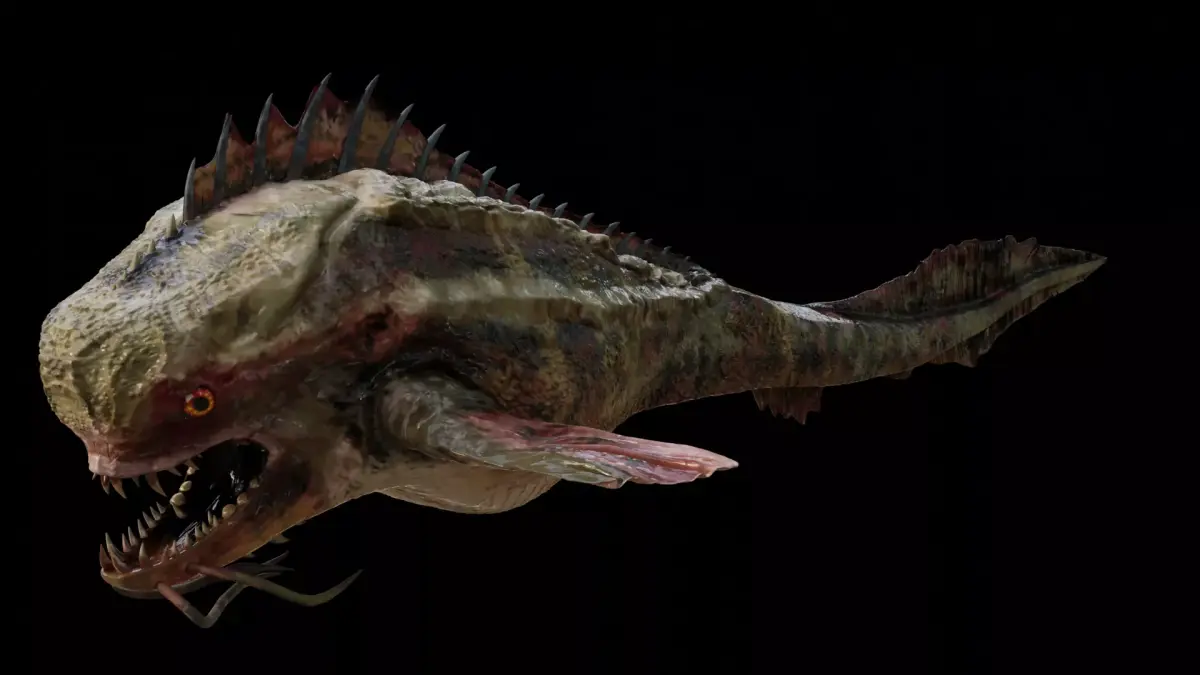 Abyssal Terror - 3D Model and Animation of a  Fish Creature Low-poly 3D model