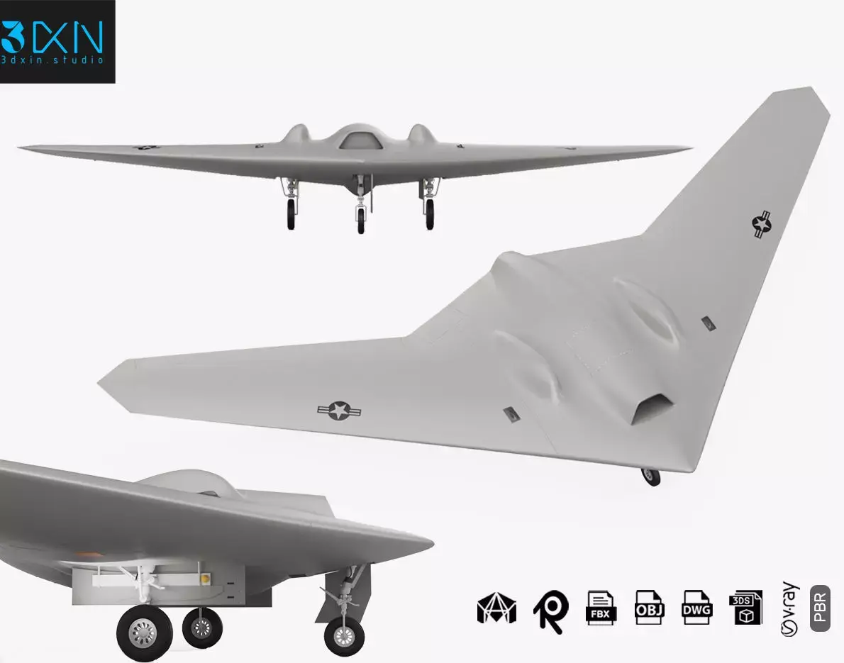 Lockheed Martin RQ-170 Sentinel UAV Drone US Version 3D model